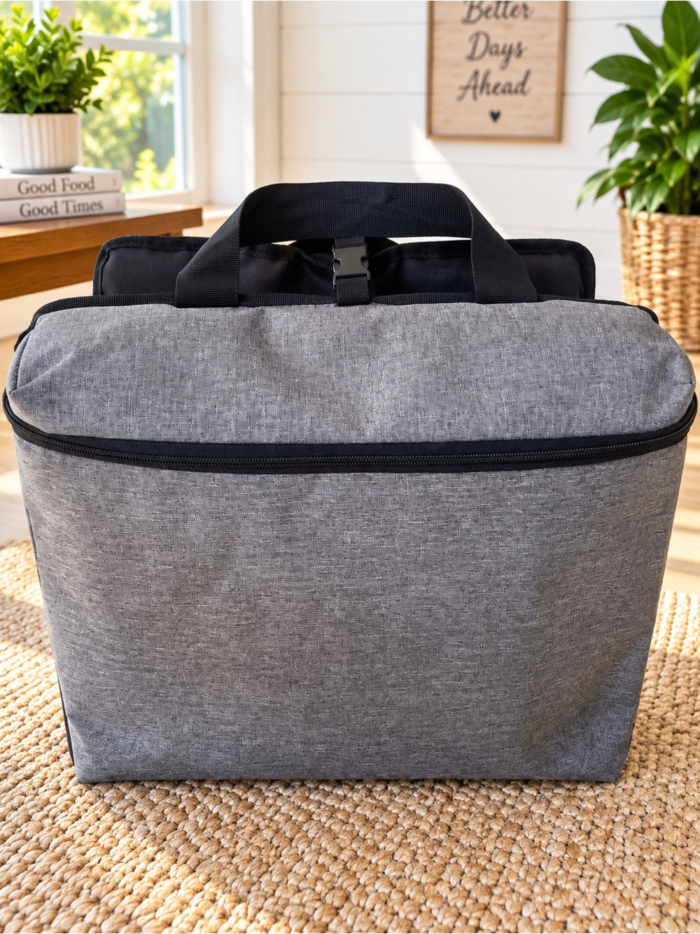 Gray Insulated Cooler Backpack with Padded Seat Cushion